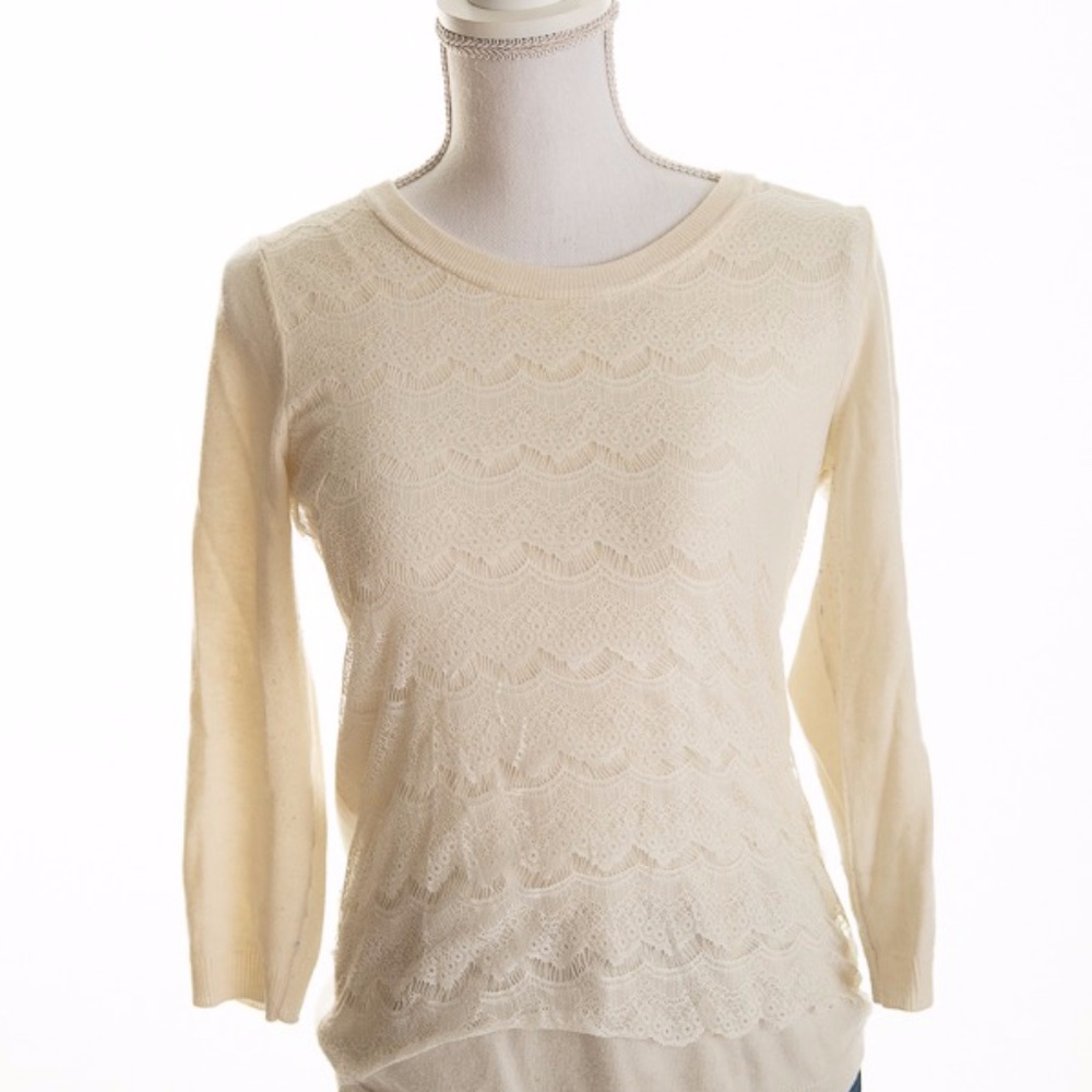 Banana Republic Cream Lace Sweater